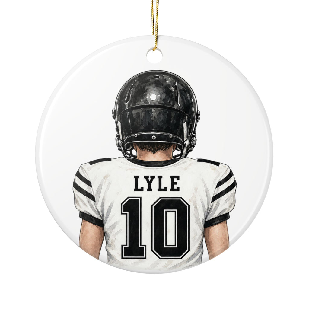 Personalized Football Ornament — Custom Name & Number Longhorns 2026 Season Ceramic Holiday Decoration