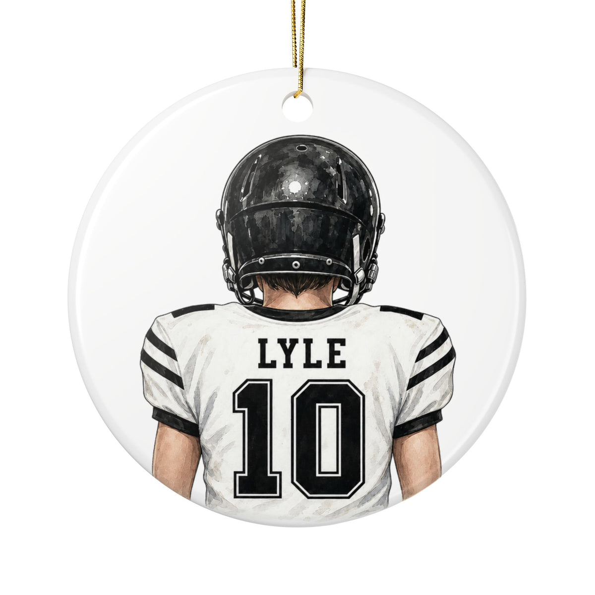 Personalized Football Ornament — Custom Name & Number Longhorns 2026 Season Ceramic Holiday Decoration