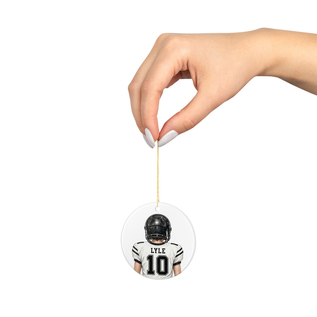 Personalized Football Ornament — Custom Name & Number Longhorns 2026 Season Ceramic Holiday Decoration