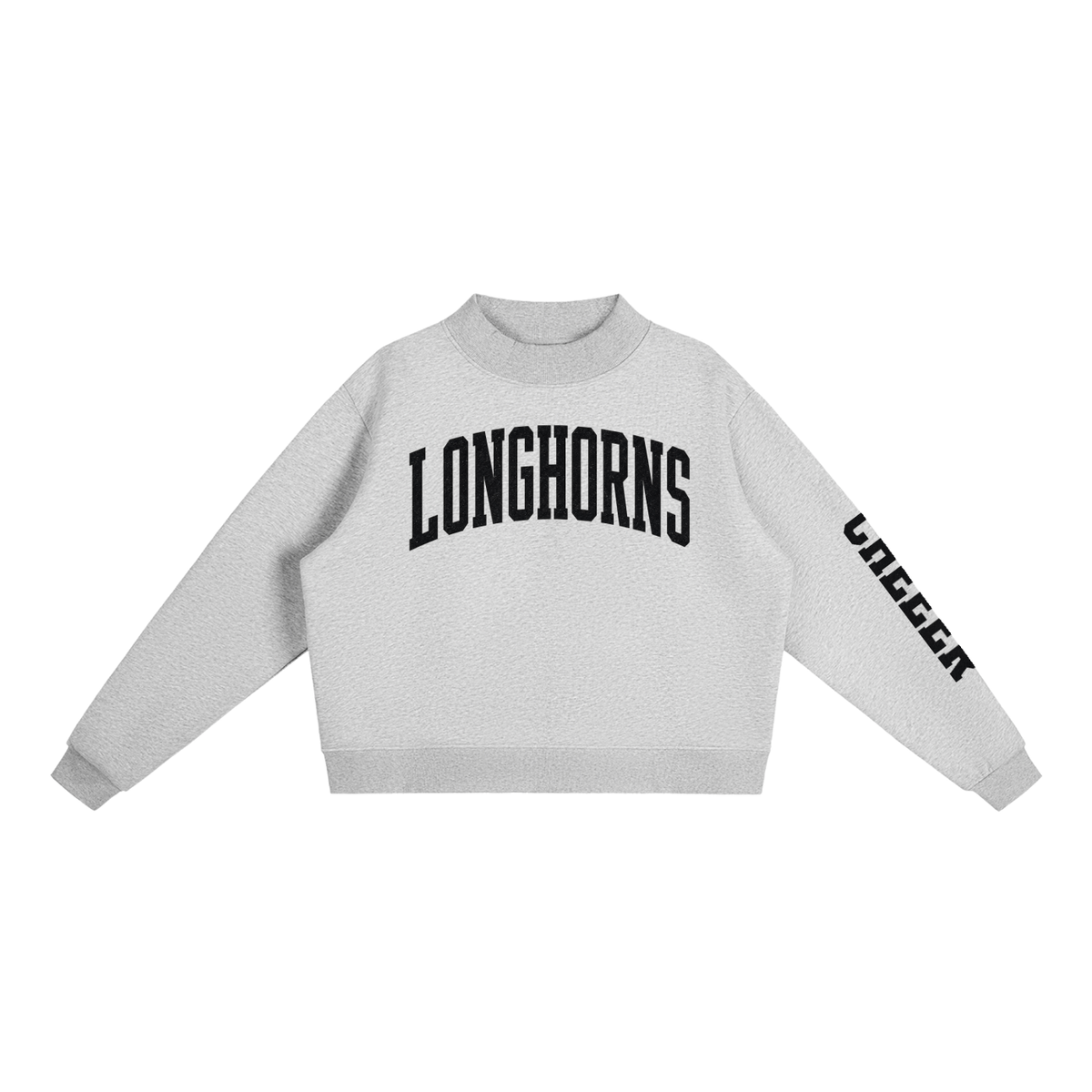 Custom Team Spirit Mock-Neck Crewneck | Personalized Team + Sleeve Text