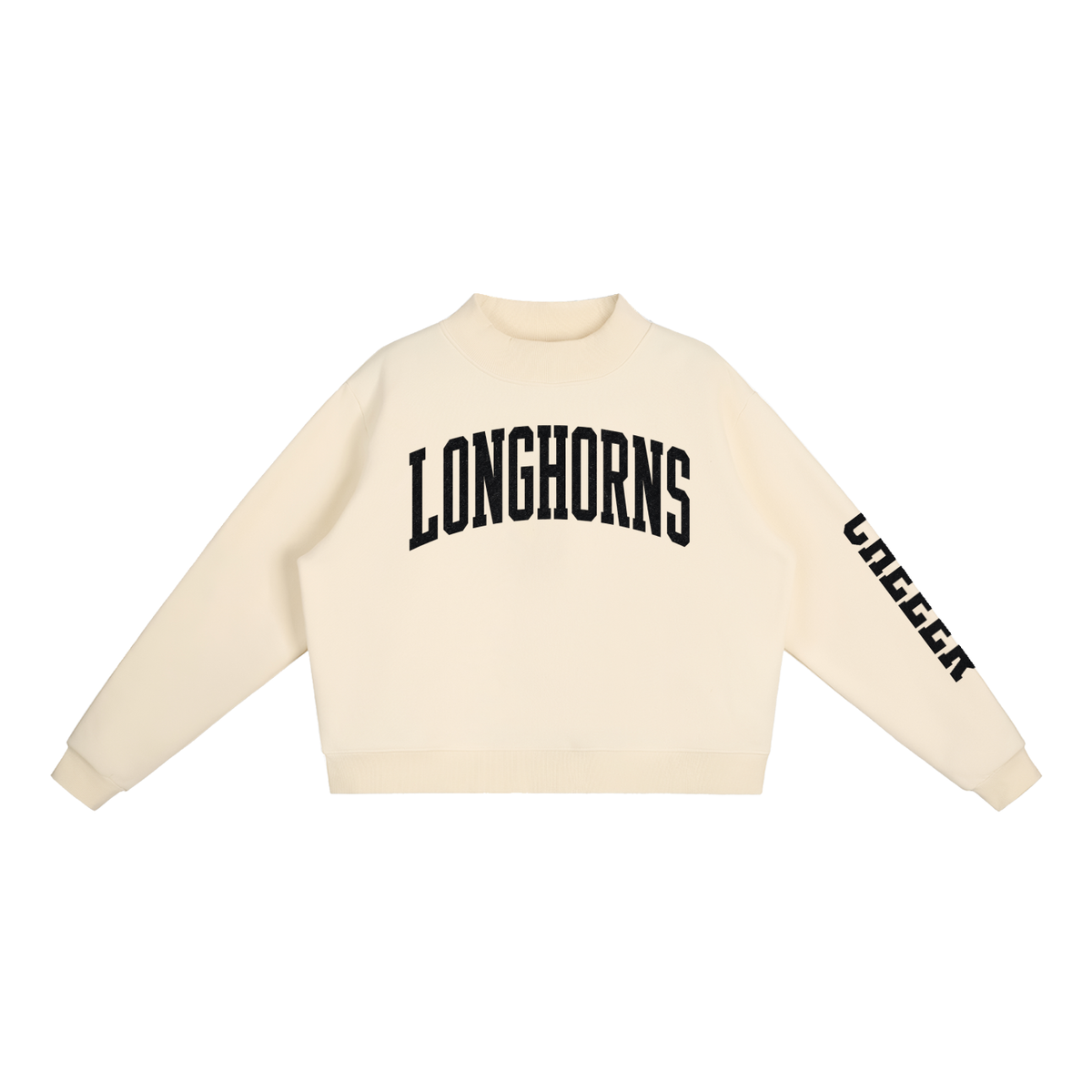 Custom Team Spirit Mock-Neck Crewneck | Personalized Team + Sleeve Text