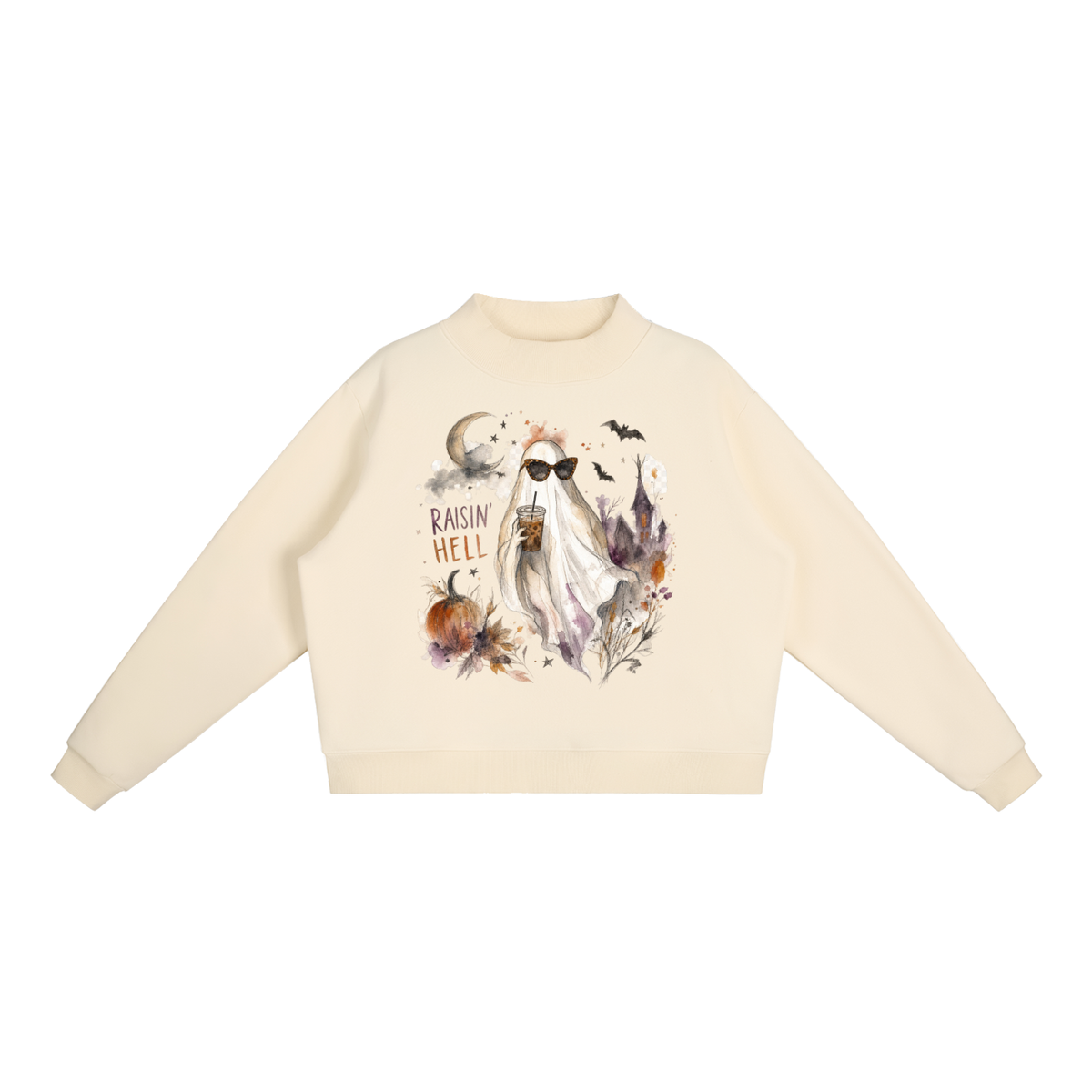 Essential Fleece Mock-Neck Crew Sweatshirt