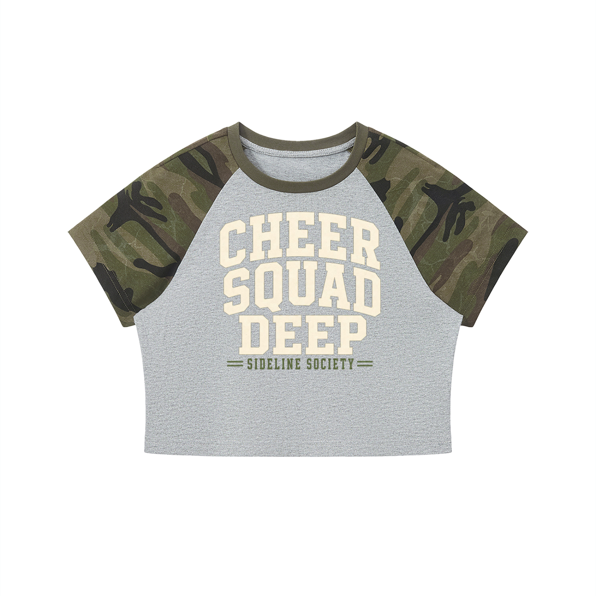 Women’s Camo Raglan Crop T-Shirt