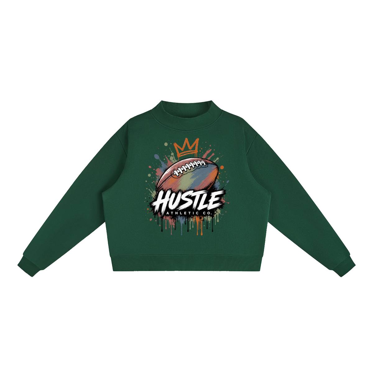 Adult Muted Drip Football Crewneck