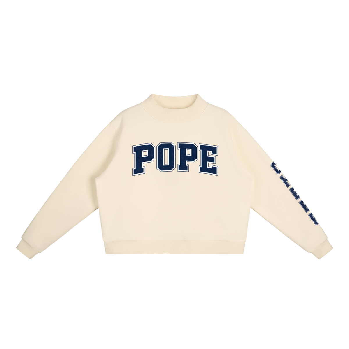 Essential Fleece Mock-Neck Crew Sweatshirt