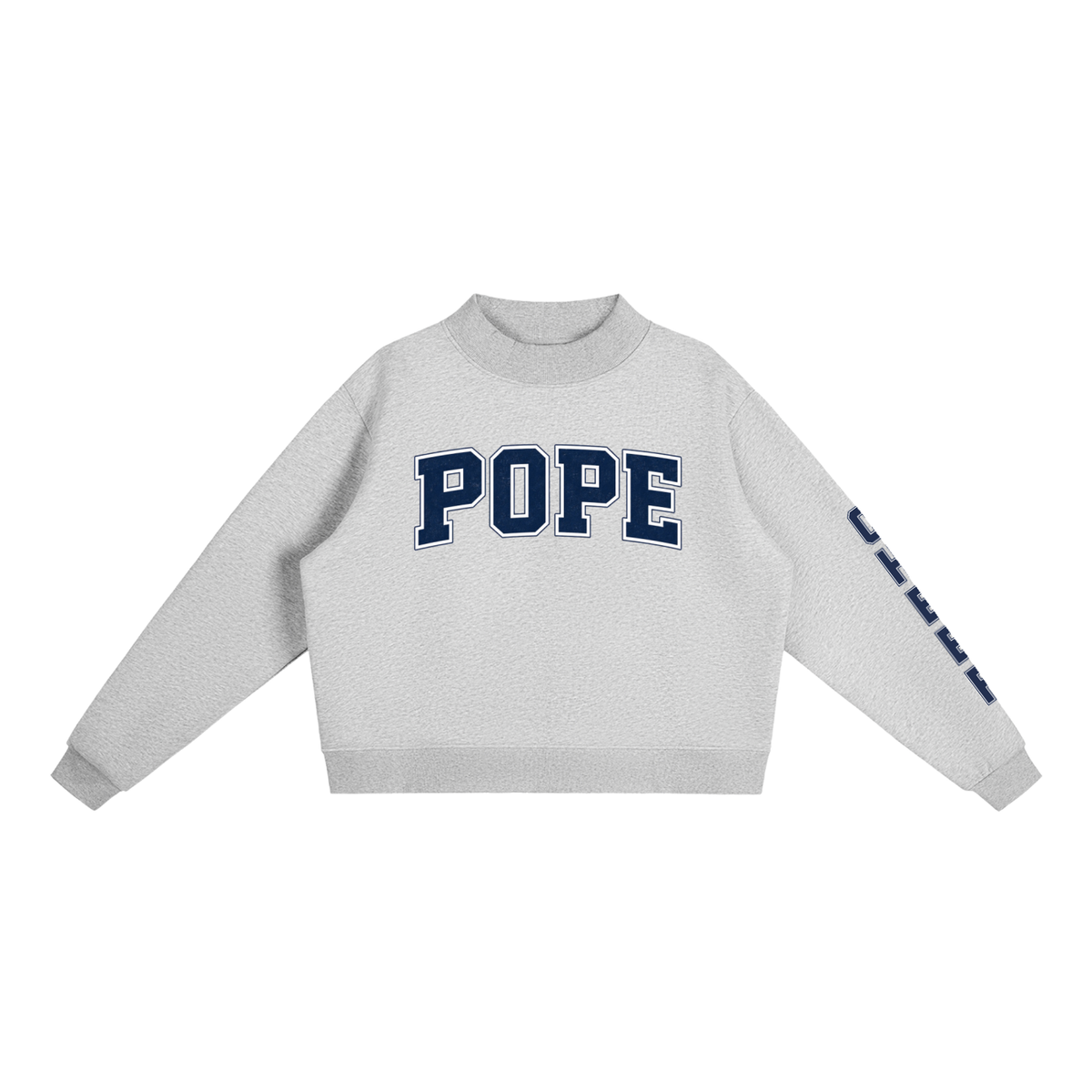 Essential Fleece Mock-Neck Crew Sweatshirt